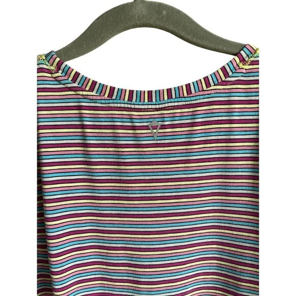 Ivivva Lululemon Striped Girls Crewneck Athletic Performance Tunic Top Size 10 - Picture 3 of 7